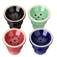 Shisha Hookah Ceramic 4 Colors Straight Type Water Pipe Clay Bowl New Design Hookah Bowl Chicha Foil Hose Charcoal For Shisha